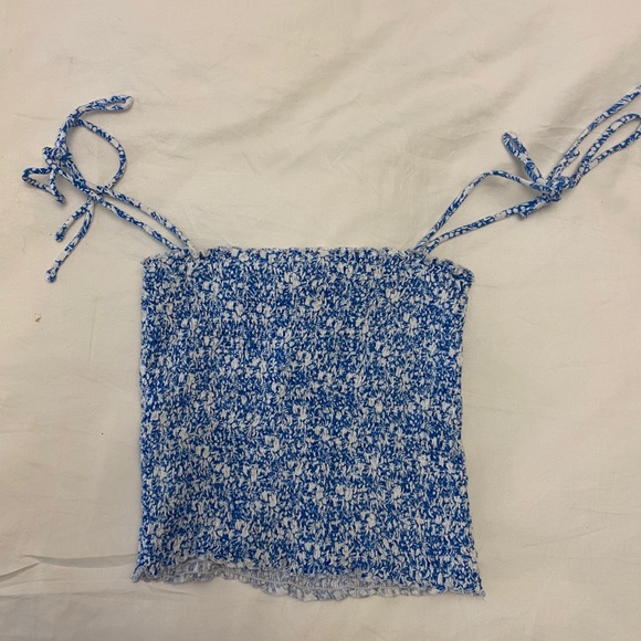 Cute little blue and white halter/tube top - Picture 1 of 4
